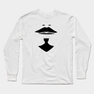 Gray and Black Porthos Musketeer Mustache and Goatee Long Sleeve T-Shirt